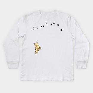 Vintage Winnie the Pooh with Bees Kids Long Sleeve T-Shirt